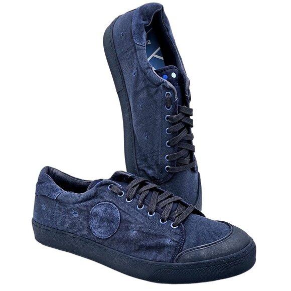 NEW Blue Scarpa Italy Mens 15 Navy Blue Casual Shoes Italian Low Sneakers Tennis - Picture 10 of 14